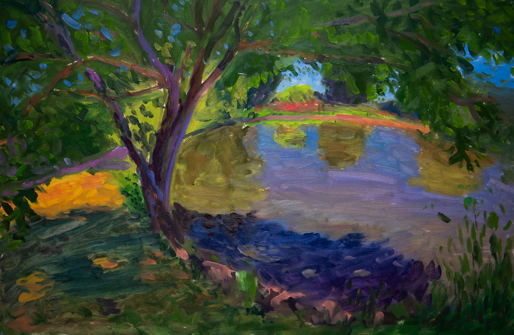 Falmer Pond brighton oil painting